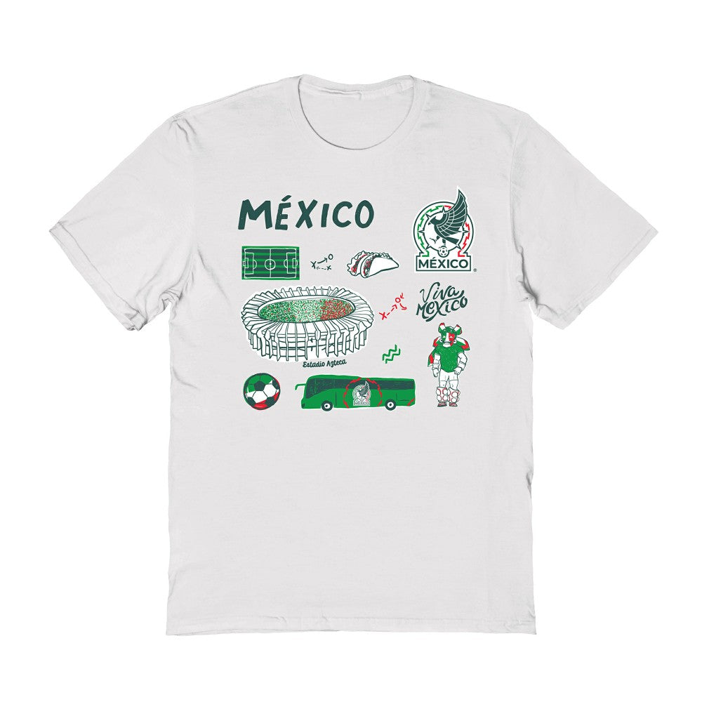Mexico National Team Vive La Fete Women's Impressions Icons T-Shirt - White shop