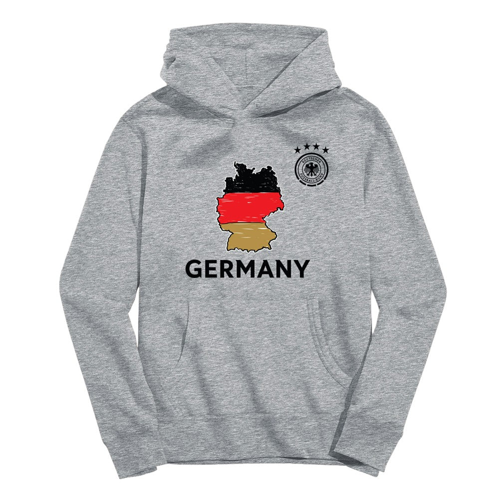 Germany National Team Vive La Fete Youth Map Style Hoodie - Gray online