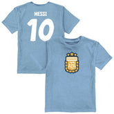 Lionel Messi Argentina National Team Vive La Fete Youth Player Name & Number Color Badge T-Shirt - Light Blue on sale
