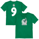 Raúl Jiménez Mexico National Team Vive La Fete Youth Player Name & Number Color Badge T-Shirt - Green online