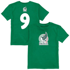 Raúl Jiménez Mexico National Team Vive La Fete Youth Player Name & Number Color Badge T-Shirt - Green online