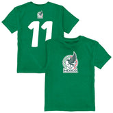 Santiago Gimenez Mexico National Team Vive La Fete Youth Player Name & Number Color Badge T-Shirt - Green on sale