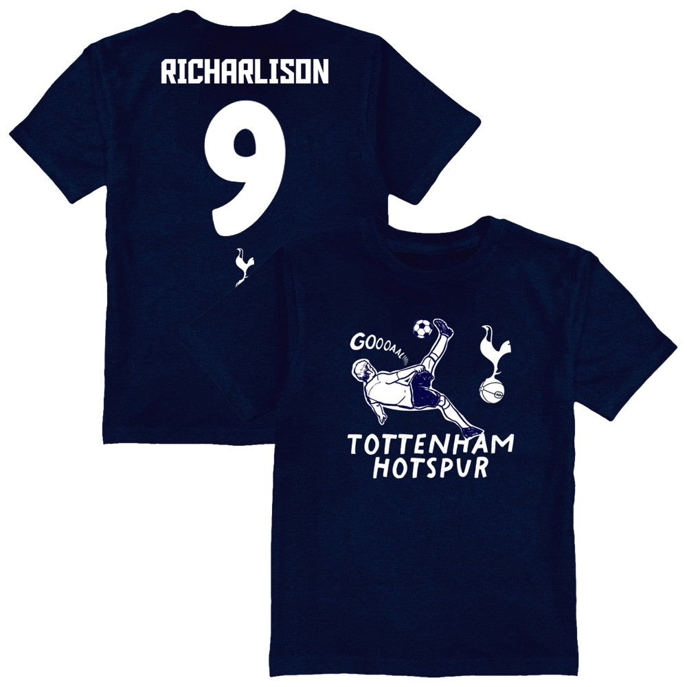 Richarlison Tottenham Hotspur Vive La Fete Youth Player Name & Number Chilena Style T-Shirt - Navy for sale