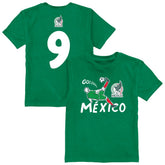 Raúl Jiménez Mexico National Team Vive La Fete Youth Player Name & Number Chilena Style T-Shirt - Green on sale