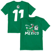 Santiago Gimenez Mexico National Team Vive La Fete Youth Player Name & Number Chilena Style T-Shirt - Green on sale