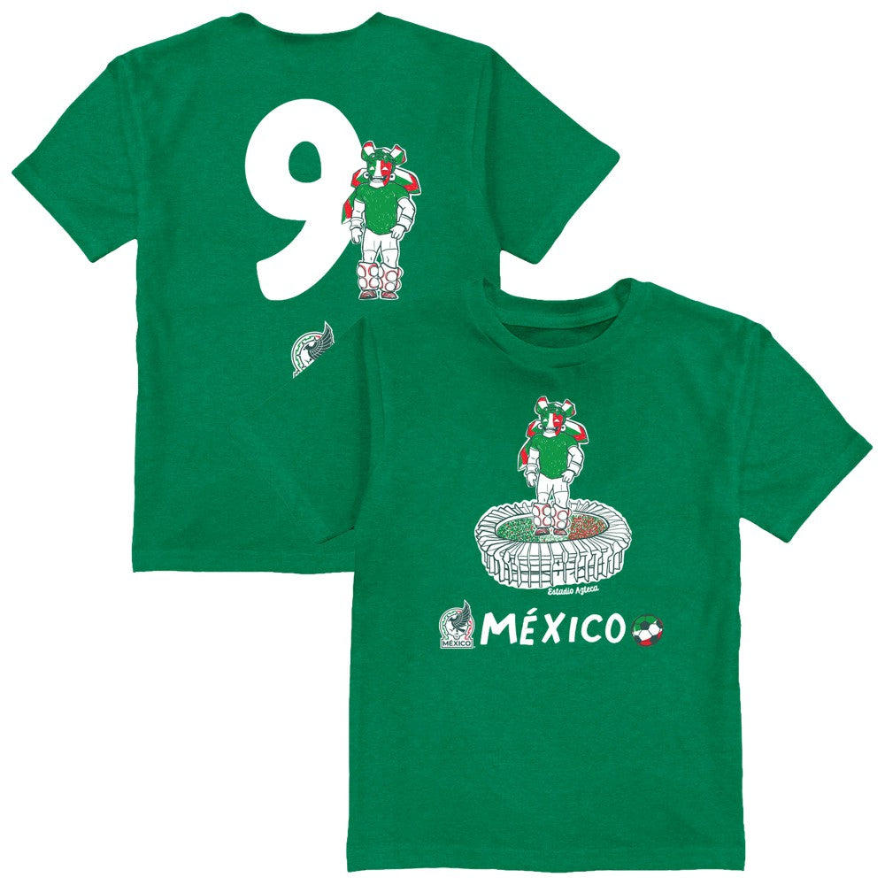 Raúl Jiménez Mexico National Team Vive La Fete Youth Player Name & Number Stadium Style T-Shirt - Green for sale