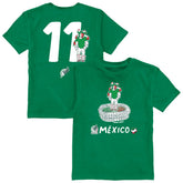 Santiago Gimenez Mexico National Team Vive La Fete Youth Player Name & Number Stadium Style T-Shirt - Green on sale