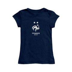 France National Team Vive La Fete Girls Youth Color Badge Fitted T-Shirt - Navy discount