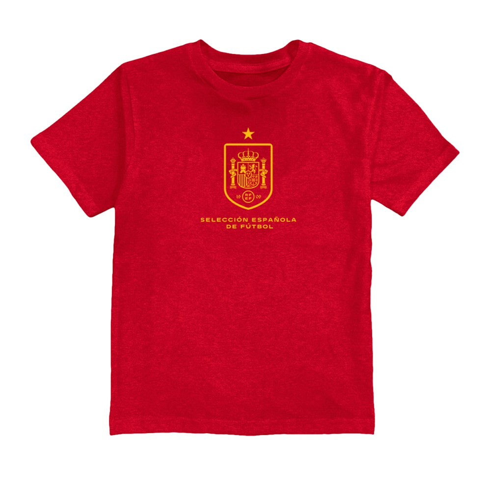 Spain National Team Vive La Fete Youth Color Badge T-Shirt - Red discount