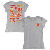 Spain National Team Vive La Fete Girls Youth Impressions Artwork Fitted T-Shirt - Gray shop