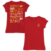 Spain National Team Vive La Fete Girls Youth Impressions Artwork Fitted T-Shirt - Red sale
