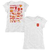 Spain National Team Vive La Fete Girls Youth Impressions Artwork Fitted T-Shirt - White on sale