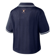 Houston Astros WEAR by Erin Andrews Women's Cropped Polo - Navy