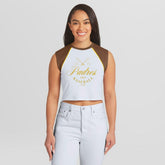 San Diego Padres WEAR by Erin Andrews Women's Cooperstown Cropped Raglan Tank Top - White
