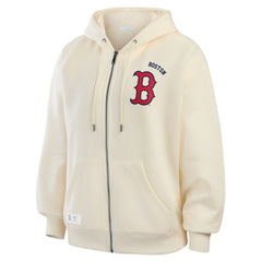 Boston Red Sox WEAR by Erin Andrews Women's Full-Zip Hoodie - Cream