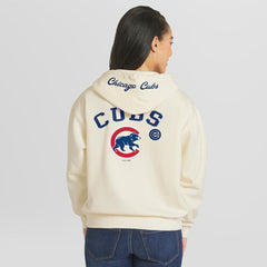 Chicago Cubs WEAR by Erin Andrews Women's Full-Zip Hoodie - Cream