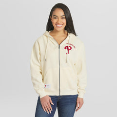 Philadelphia Phillies WEAR by Erin Andrews Women's Full-Zip Hoodie - Cream