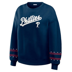 Philadelphia Phillies WEAR by Erin Andrews Women's Americana Heavyweight Fleece Sweatshirt - Navy
