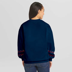 Los Angeles Dodgers WEAR by Erin Andrews Women's Americana Heavyweight Fleece Sweatshirt - Navy