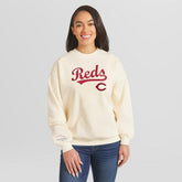 Cincinnati Reds WEAR by Erin Andrews Women's Heavyweight Crew Neck Sweatshirt - Cream