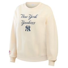 New York Yankees WEAR by Erin Andrews Women's Heavyweight Crew Neck Sweatshirt - Cream