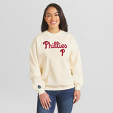 Philadelphia Phillies WEAR by Erin Andrews Women's Heavyweight Crew Neck Sweatshirt - Cream