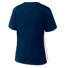 Detroit Tigers WEAR by Erin Andrews Women's Notch Neck Cropped T-Shirt - Navy