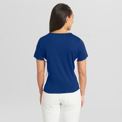 Chicago Cubs WEAR by Erin Andrews Women's Notch Neck Cropped T-Shirt - Royal