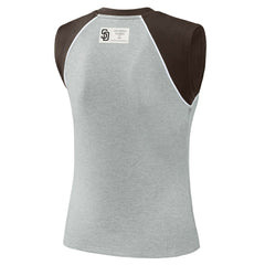 San Diego Padres WEAR by Erin Andrews Women's Cropped Raglan Tank Top - Heather Gray