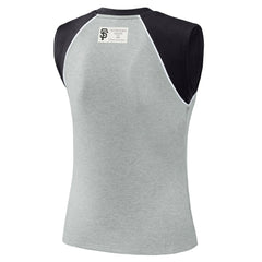 San Francisco Giants WEAR by Erin Andrews Women's Cropped Raglan Tank Top - Heather Gray