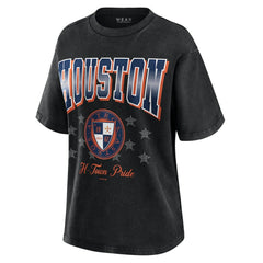 Houston Astros WEAR by Erin Andrews Women's Oversized Boyfriend T-Shirt - Black