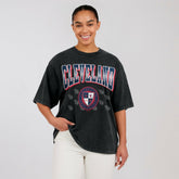Cleveland Guardians WEAR by Erin Andrews Women's Oversized Boyfriend T-Shirt - Black
