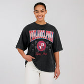 Philadelphia Phillies WEAR by Erin Andrews Women's Oversized Boyfriend T-Shirt - Black