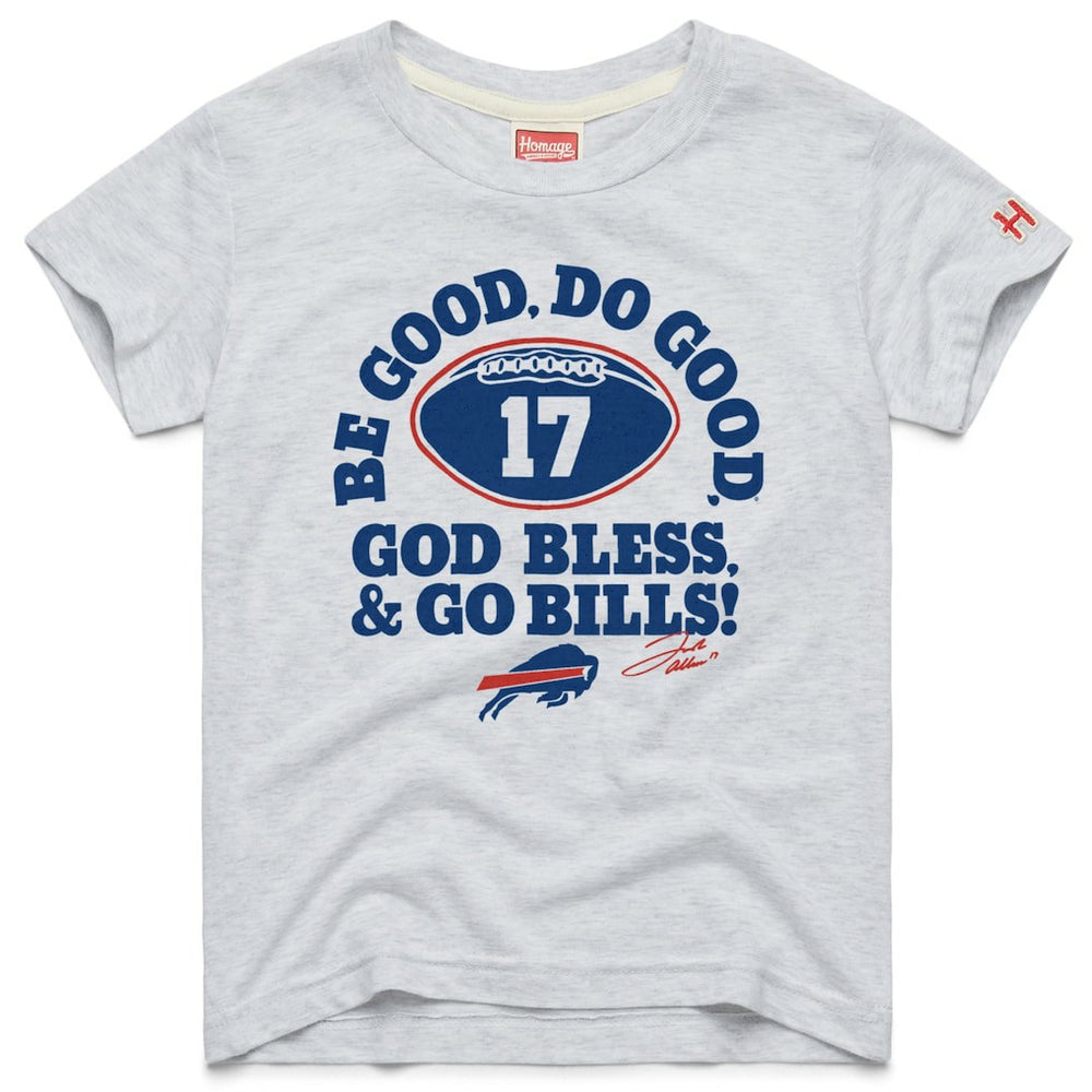 Josh Allen Buffalo Bills Homage Youth Be Good Do Good Signature Tri-Blend T-Shirt - Gray for sale