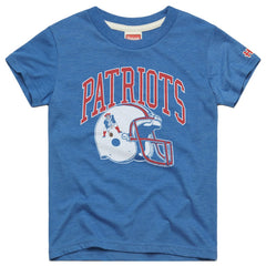 New England Patriots Homage Youth Helmet Retro Tri-Blend T-Shirt - Royal for sale