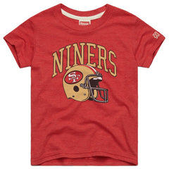 San Francisco 49ers Homage Youth Helmet Retro Tri-Blend T-Shirt - Scarlet outlet