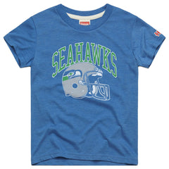 Seattle Seahawks Homage Youth Retro Helmet Tri-Blend T-Shirt - Royal on sale