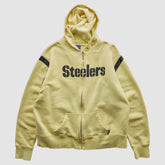Pittsburgh Steelers Reebok 2000s Hooded Full Zip Sweatshirt - Yellow Vintage on sale