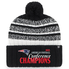 New England Patriots '47 2025 AFC Champions Tavern Cuffed Knit Hat with Pom - Black cheap