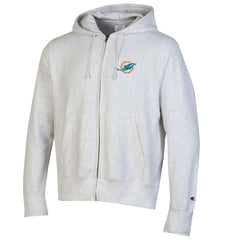 Miami Dolphins Champion Reverse Weave Full-Zip Hoodie - Gray for sale