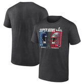 New England Patriots vs. Seattle Seahawks Super Bowl LX Big & Tall Final Battle Dueling T-Shirt - Heather Charcoal cheap