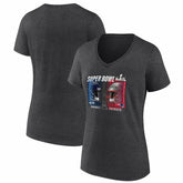 New England Patriots vs. Seattle Seahawks Women's Super Bowl LX Matchup Plus Size Final Battle V-Neck T-Shirt - Heather Charcoal outlet