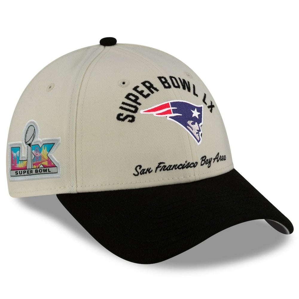 New England Patriots New Era Super Bowl LX 9FORTY Adjustable Hat - Cream/Black sale