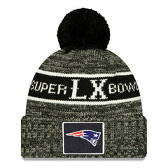 New England Patriots New Era Super Bowl LX Cuffed Knit Hat with Pom - Black online