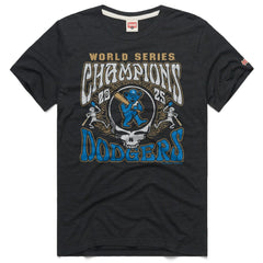 Los Angeles Dodgers x Grateful Dead Homage 2026 Gold Collection Label Tri-Blend T-Shirt - Charcoal