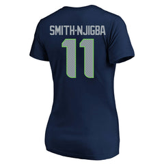 Jaxon Smith-Njigba Seattle Seahawks Women's Super Bowl LX Patch Plus Size Name & Number V-Neck T-Shirt - College Navy outlet