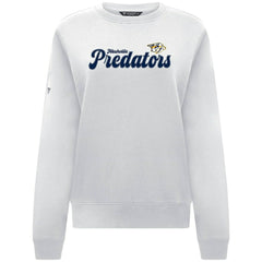 Nashville Predators Levelwear Women's Yvette Big Script Tri-Blend Sweatshirt White