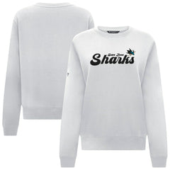 San Jose Sharks Levelwear Women's Yvette Big Script Tri-Blend Sweatshirt White