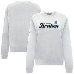Seattle Kraken Levelwear Women's Yvette Big Script Tri-Blend Sweatshirt White