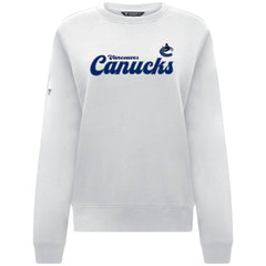 Vancouver Canucks Levelwear Women's Yvette Big Script Tri-Blend Sweatshirt White